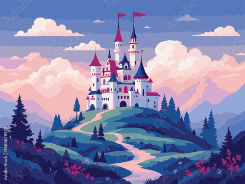 Medieval Fairytale Fantasy Castle Landscape