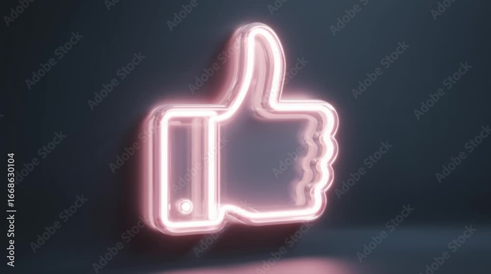 custom made wallpaper toronto digitalNeon thumbs up like icon glowing in dark background social media approval symbol modern digital marketing success sign luminous hand gesture representing online engagement and positive feedback