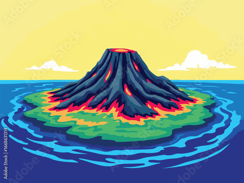Volcano Eruption Landscape