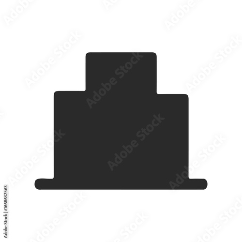 Black silhouette of a classic bowler hat on white background