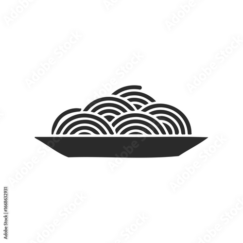 Icon of a plate of spaghetti noodles on a white background