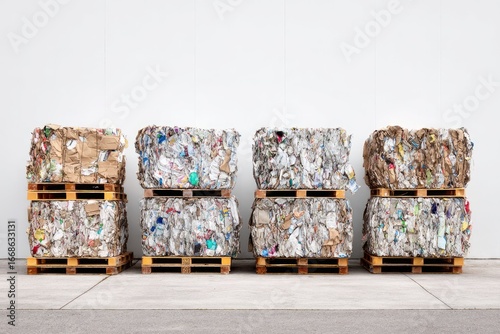 Bales of compressed recycled materials