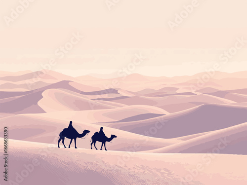 camels in the desert