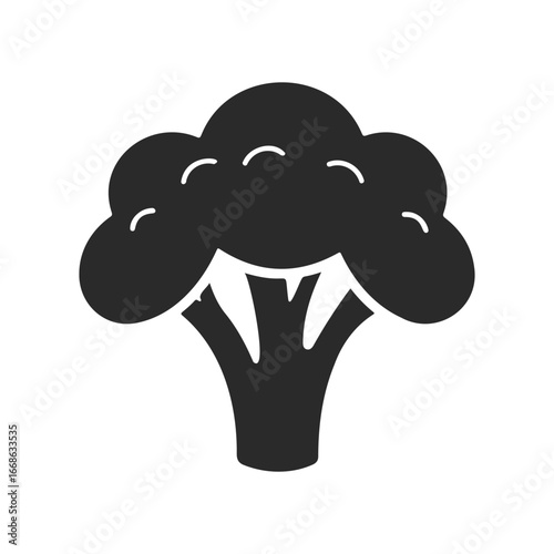 Silhouette of broccoli vegetable icon on white background