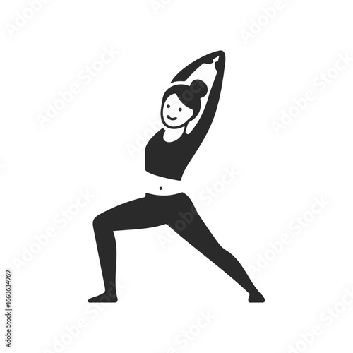 Silhouette of asian female in yoga stretch pose