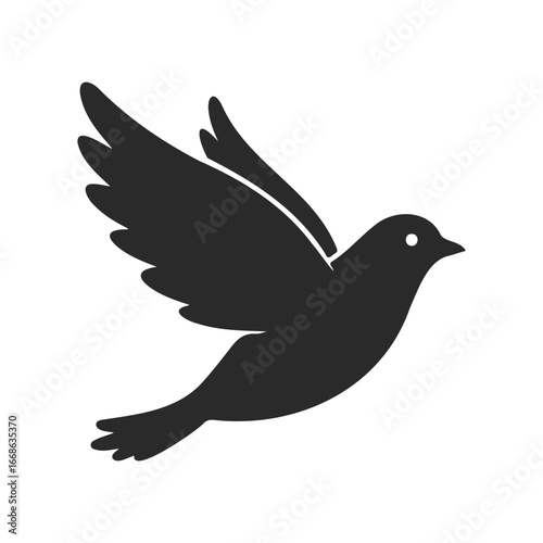 Wallpaper Mural Silhouette of a dove in flight on white background Torontodigital.ca