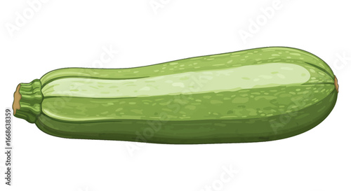 Fresh Green Zucchini Vegetable Isolated on White Background.