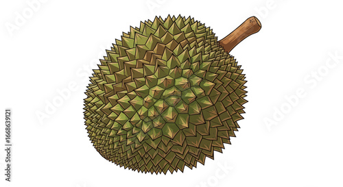Spiky Durian Fruit: A Tropical Delicacy with Unique Flavor.