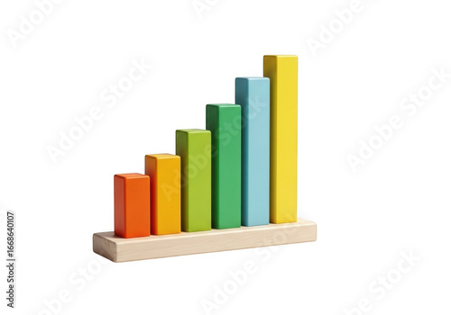 Free Download Colorful wooden blocks forming upward growth chart bar graph transparent background - GFXLoad