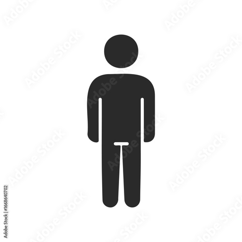 Simple black and white human icon illustration