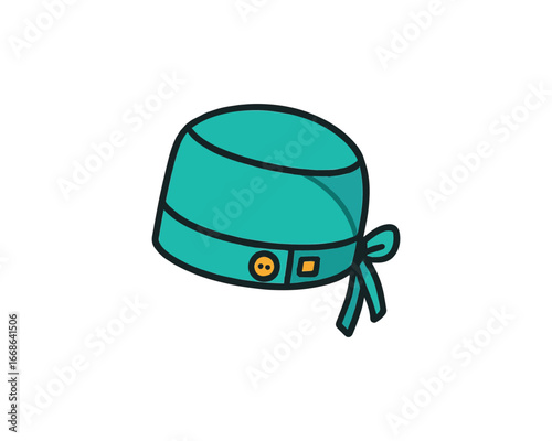 Scrub cap flat vector icon illustration for medical healthcare related design element