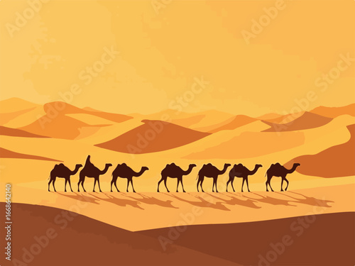 camels in the sahara desert
