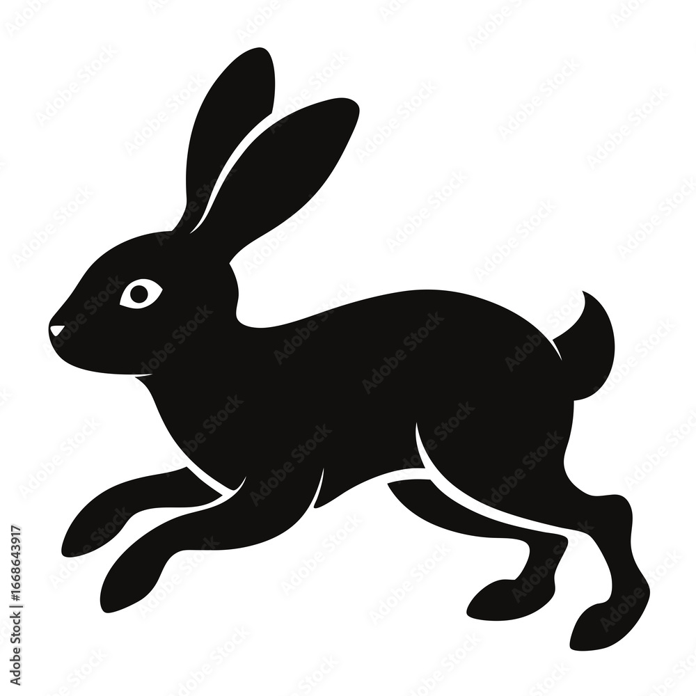 Obraz premium Rabbit Hop Silhouette