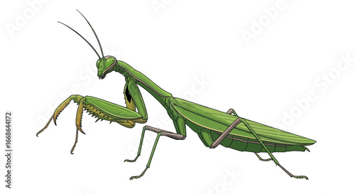 Green Praying Mantis Closeup.