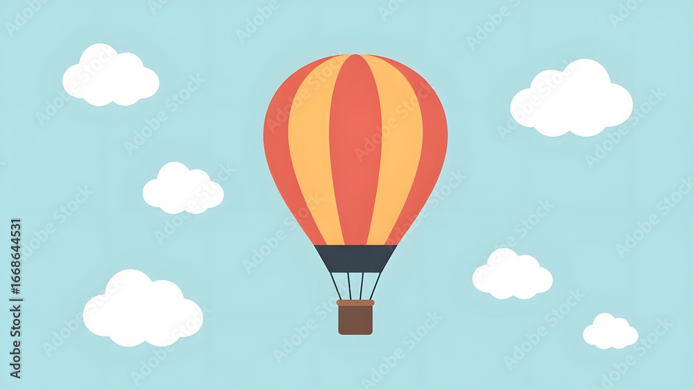 Naklejka premium A hot air balloon in the sky