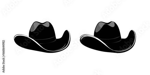 black cowboy hats vector illustration western style icon design.icon