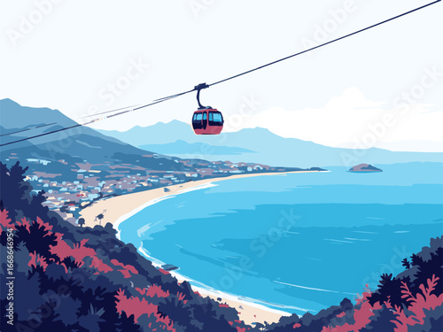 cable car on the mountain