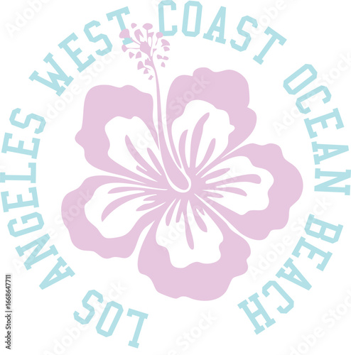 Flower surf hibiscus trendy summer cute floral tropical Hawaii maldives Lilly surfer ocean Vacay Mode Vacation Holiday t-shirt design Slogan Logo Graphic Vector clothing girly summer illustration 