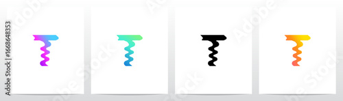 Distorted Liquid Liquify Reflection On Water Initial Letter Logo Design T