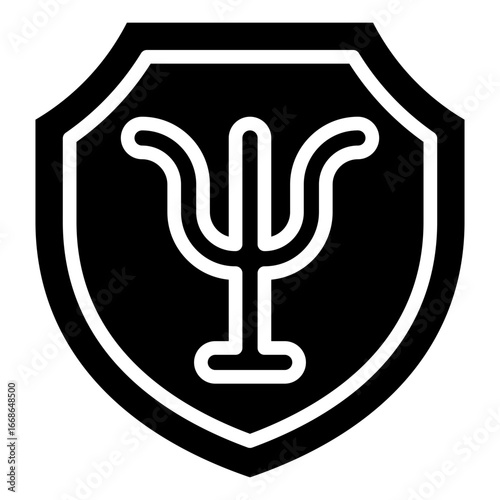 Workplace Care Policy Glyph Black Silhouette Icon Design Vector - Integration of mental health into workplace policies to support employee wellbeing