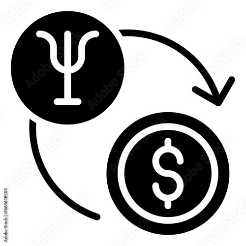Affordable Care Glyph Black Silhouette Icon Design Vector - Providing access to affordable counseling and psychological services for everyone