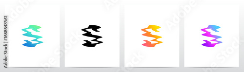 Distorted Liquid Liquify Reflection On Water Initial Letter Logo Design S