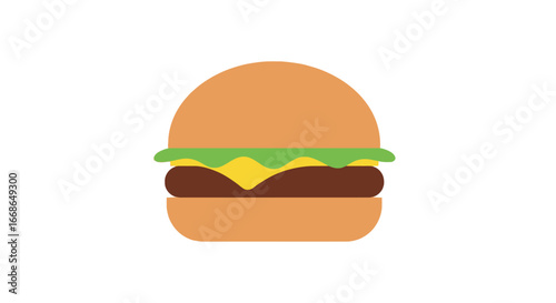 Delicious Vector Illustration of a Classic Hamburger, Perfect for Food-Related Designs and Content