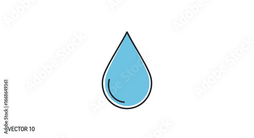 Simple Illustration of a Water Droplet A Clean and Minimalist Vector Design