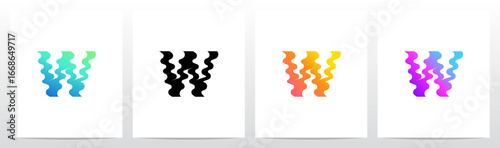 Distorted Liquid Liquify Reflection On Water Initial Letter Logo Design W