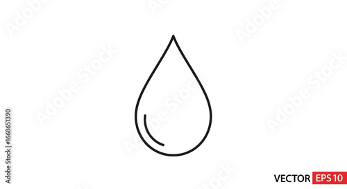 Sleek Water Drop Icon Minimalist Symbol for Purity and Cleanliness