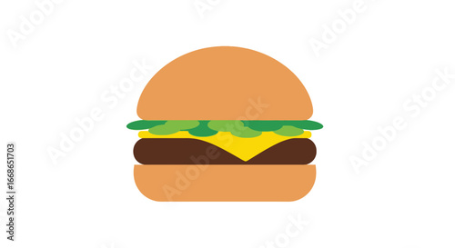 Delicious Animated Burger Illustration for Food and Restaurant Design - Perfect for Digital and Print Projects