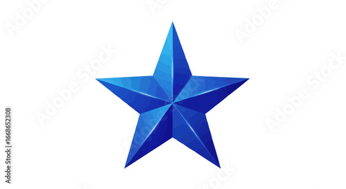 Three Dimensional Shiny Blue Star Graphic.
