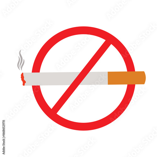No smoking sign and symbol. Prohibition sign to avoid smoking symbol. No smoking area icon symbol for public places, school, restaurant, room. Vector illustration.