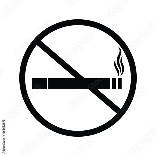 No smoking area icon symbol for public places, school, restaurant, room. No smoking sign and symbol. Prohibition sign to avoid smoking symbol. Vector illustration.