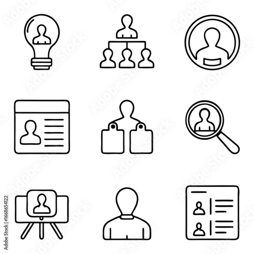 Human resources and recruitment icons perfect for presentations, websites, and marketing materials