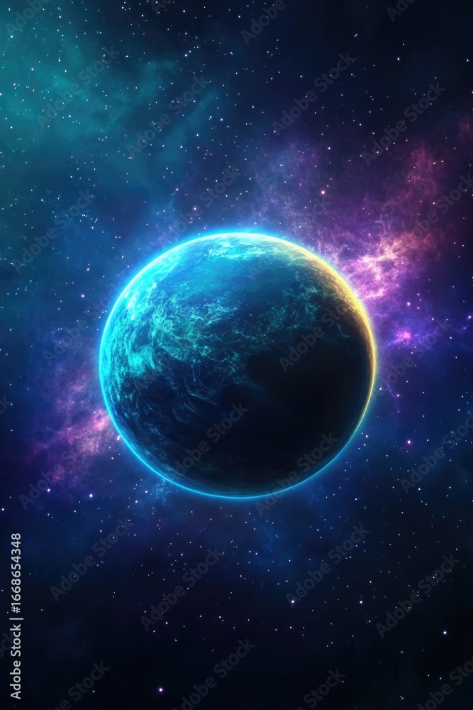 Obraz premium Mystical Planet in the Cosmos
