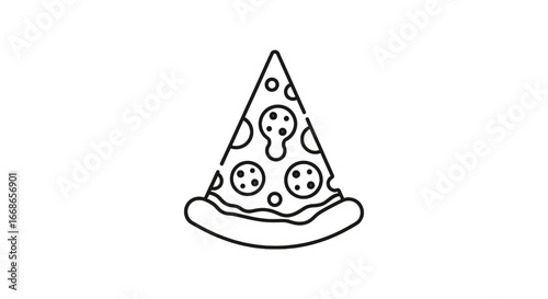 Minimalist Pizza Slice Illustration - Food Graphic Design