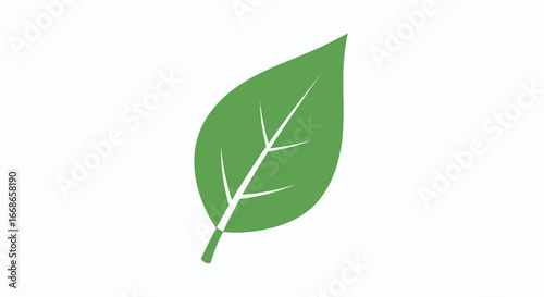 A minimalist illustration of a vibrant green leaf, symbolizing nature, growth, and environmental consciousness