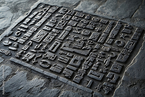 Plakat Ancient cuneiform writing on stone tablet script