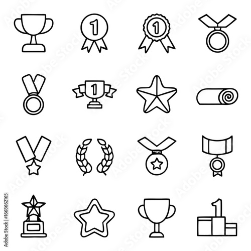 Awards and achievements a collection of icons representing success and victory