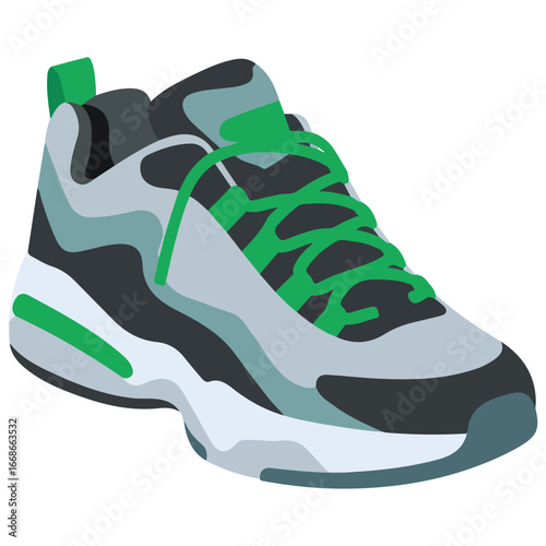 Sporty sneaker emoji vector illustration isolated on white background