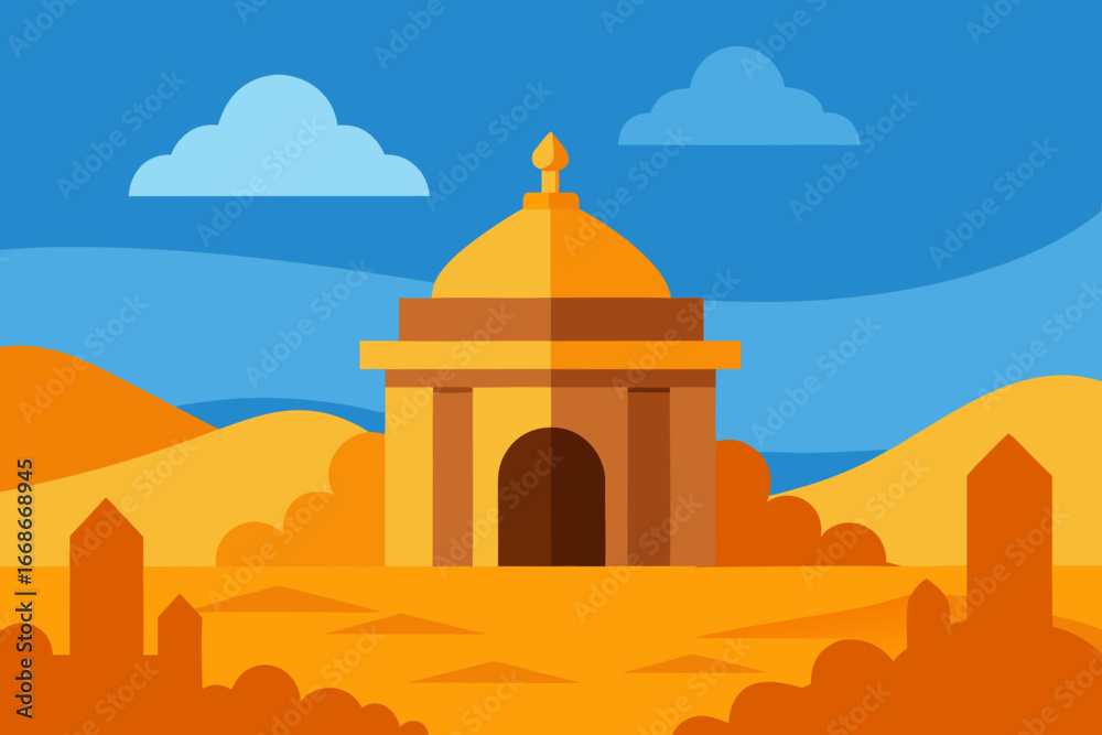 Obraz premium taj mahal vector illustration