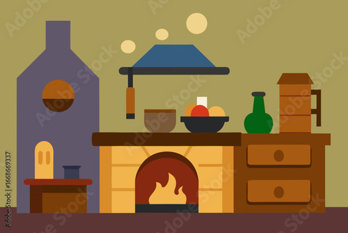 illustration of a fireplace