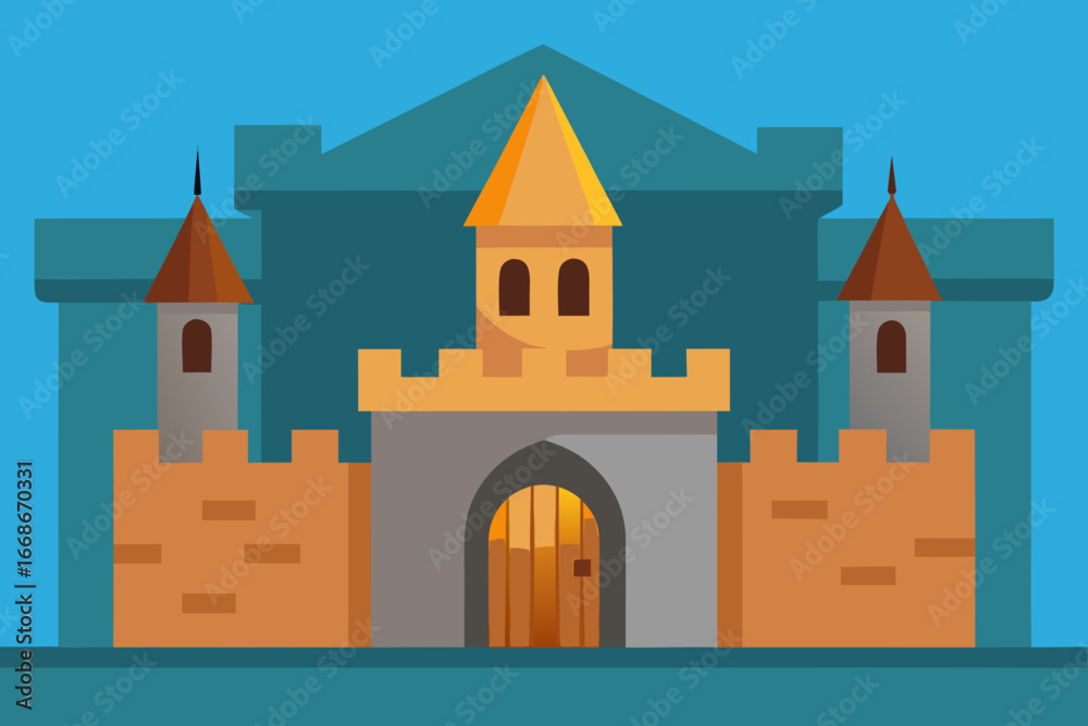 Naklejka premium castle on the hill