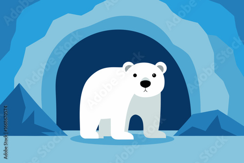 polar bear on ice