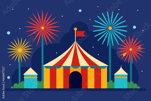 vector illustration of a circus tent