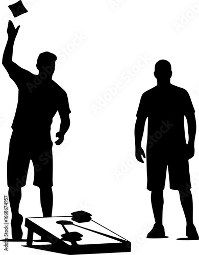 Cornhole players silhouette, Cornhole players svg, Cornhole svg, Cornhole player silhouettes, Cornhole sport silhouettes.