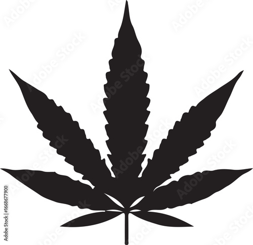 Silhouette of a Cannabis Leaf