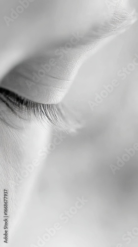 Close Up of Closed Eyes in Peaceful Contemplation