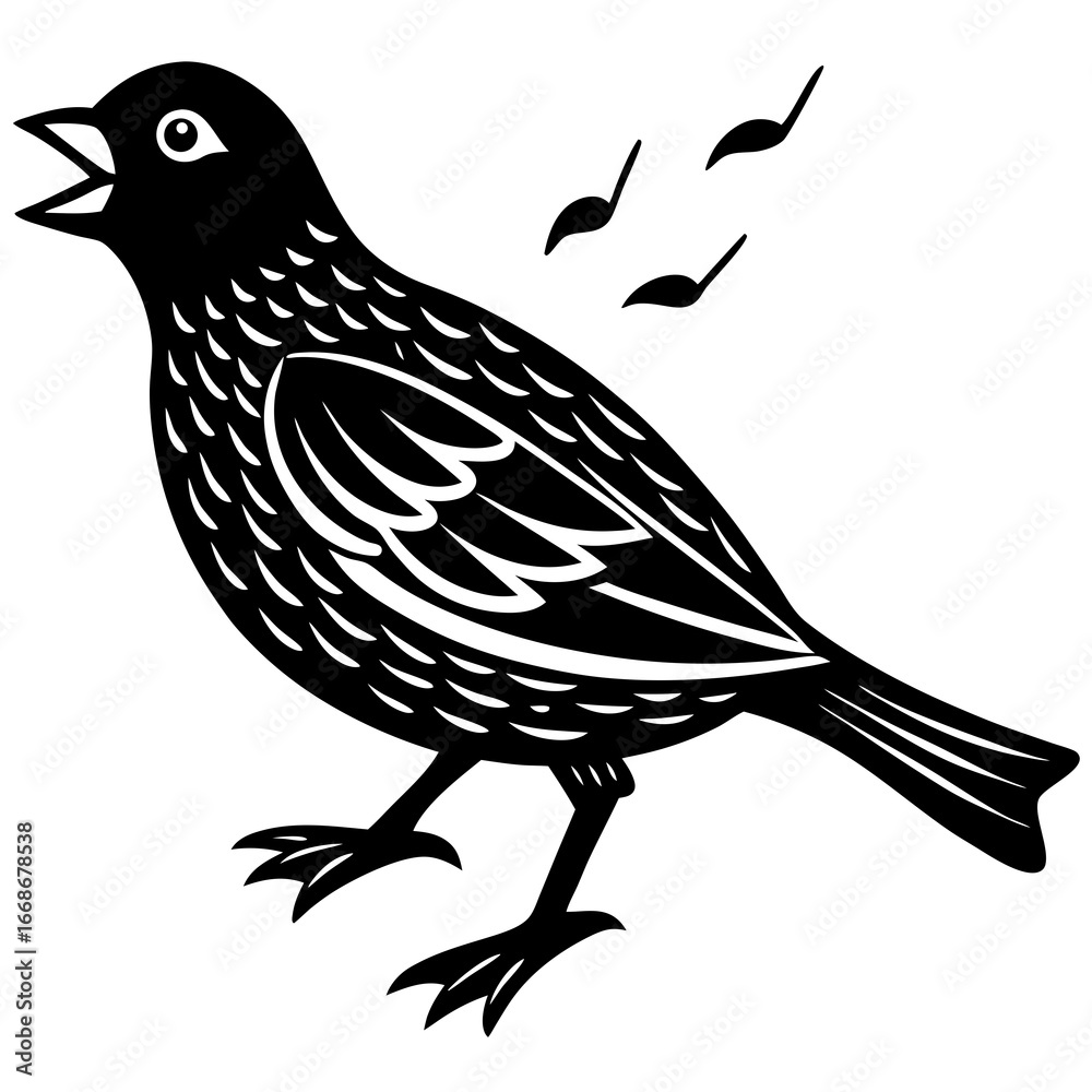 Fototapeta premium Singing Bird Illustration